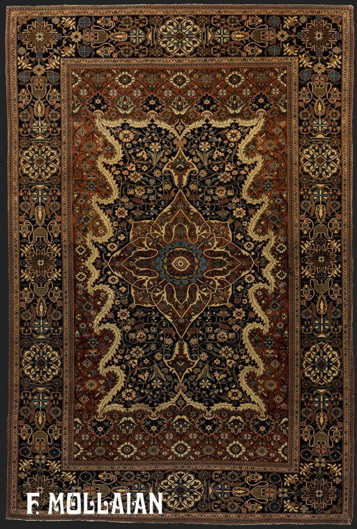 Tappeto Persiano Antico Kashan Mohtasham n°:11052993